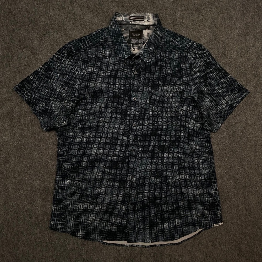 7Diamonds Button Up Men XL Black Open Grid 4-Way Stretch Performance Woven Shirt